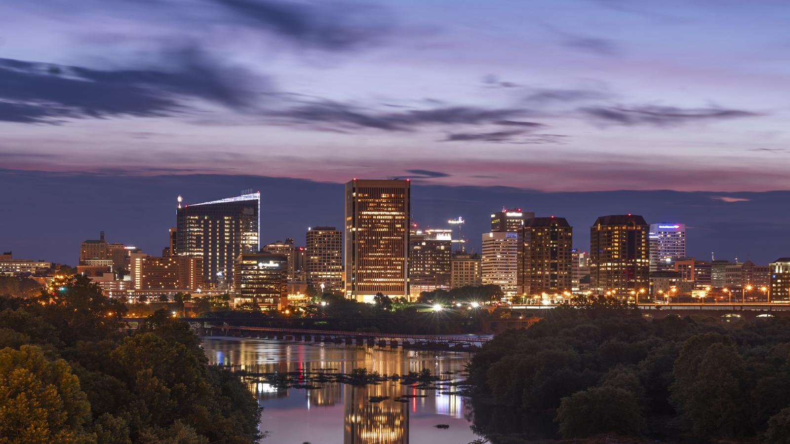 Richmond skyline at night